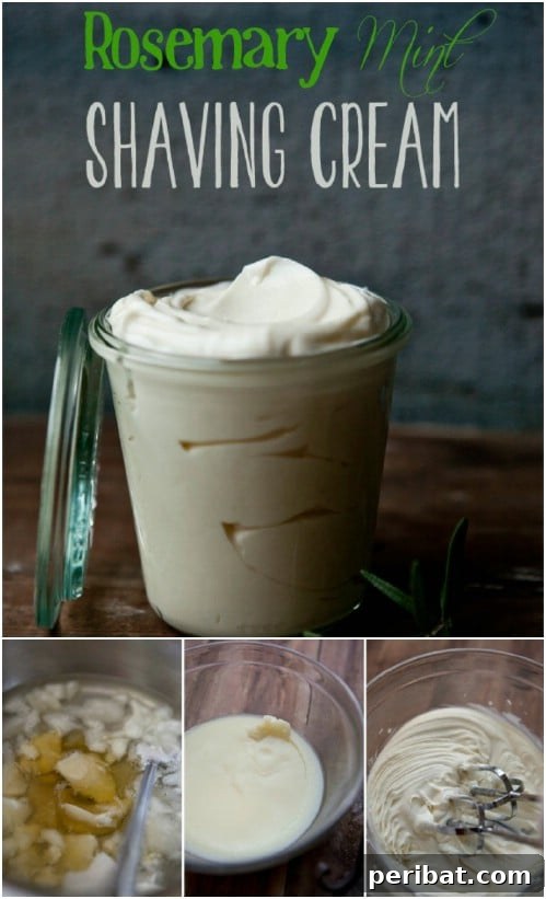 Homemade Rosemary Mint Shaving Cream