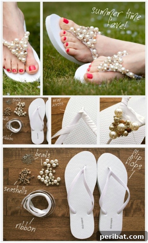 Easy DIY Beaded Flip Flops