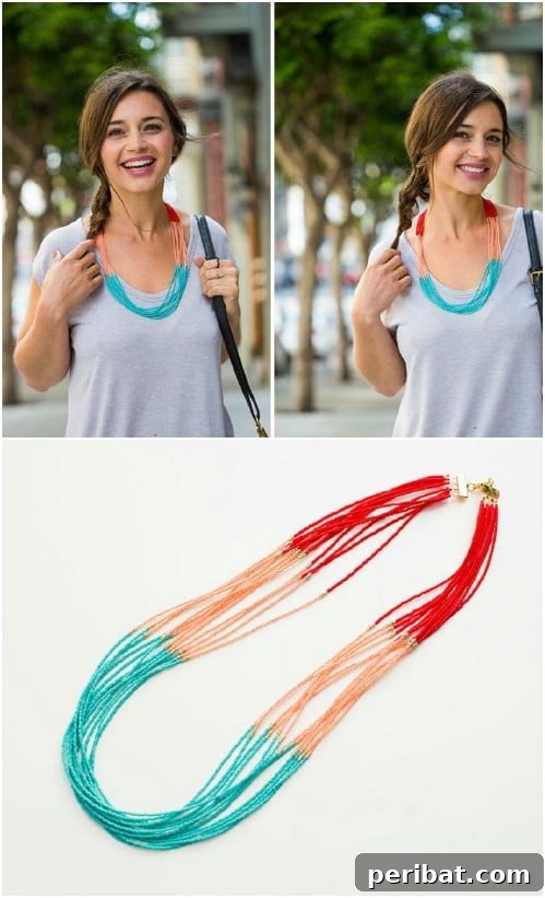 Simple DIY Beaded Statement Necklace