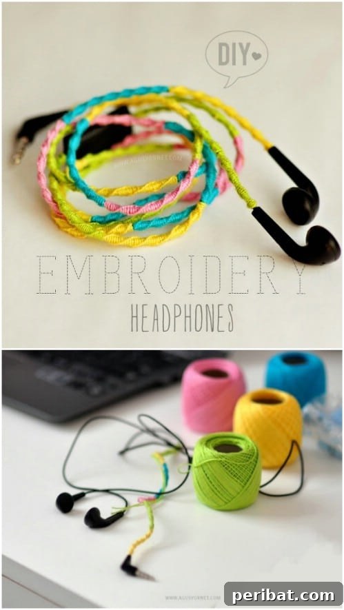 Colorful DIY Embroidered Headphones