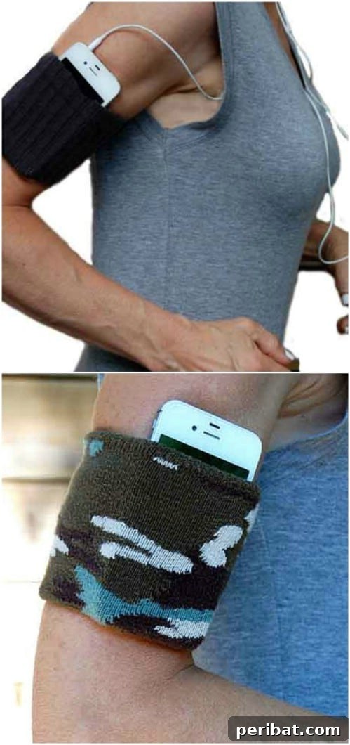 Repurposed Sock Arm Band