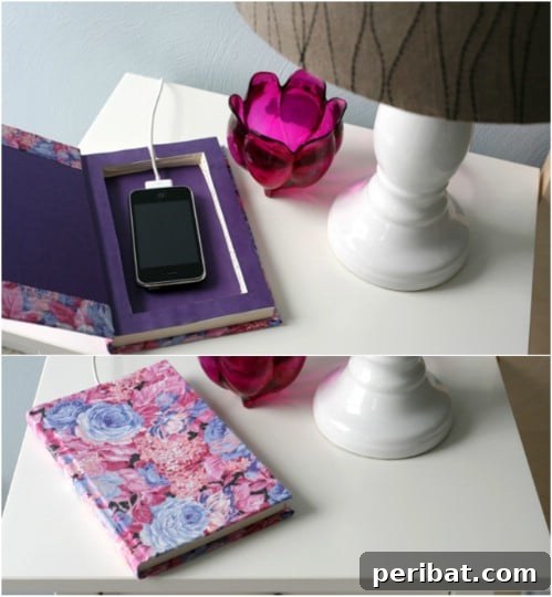 Upcycled Book Phone Charging Station