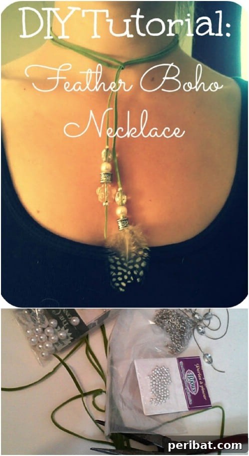 DIY Feather Boho Necklace