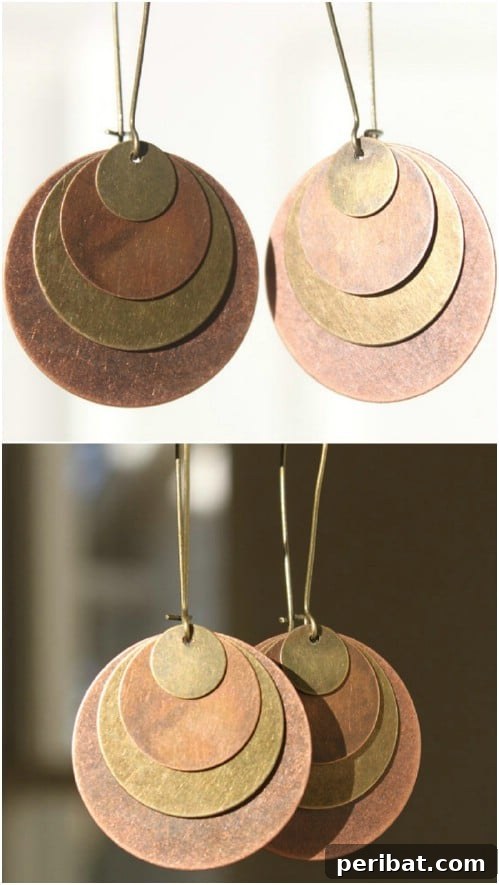Large Brass Disc Earrings