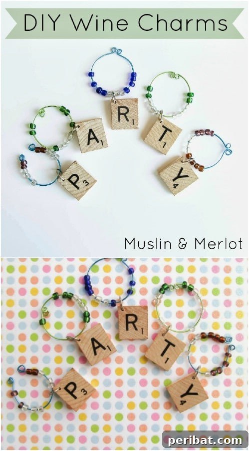 Scrabble Tile Wine Charms