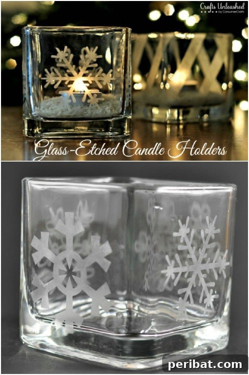 DIY Etched Glass Votive Candleholders