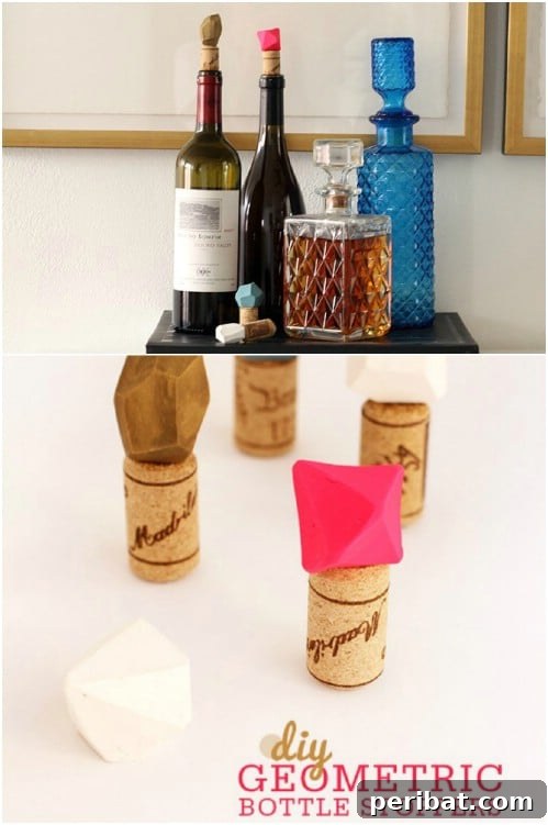 DIY Geometric Wine Bottle Stoppers