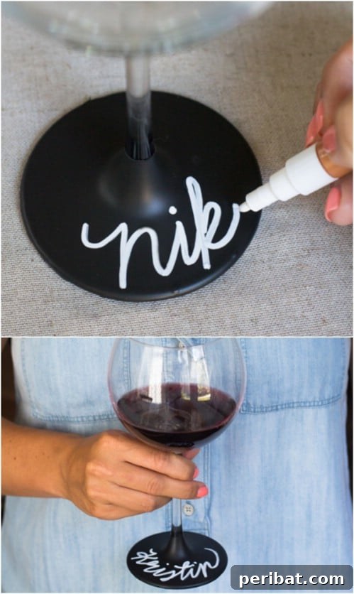 DIY Chalkboard Wine Glasses