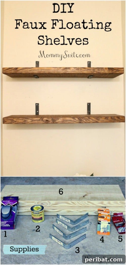 DIY Faux Floating Shelves