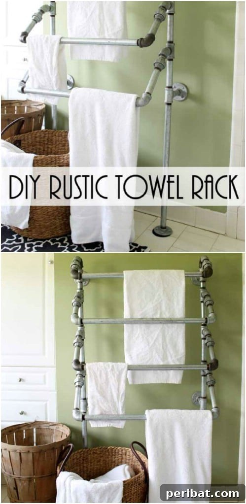 Repurposed Pipe Towel Rack