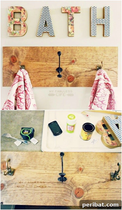 Easy DIY Plank Towel Hanger
