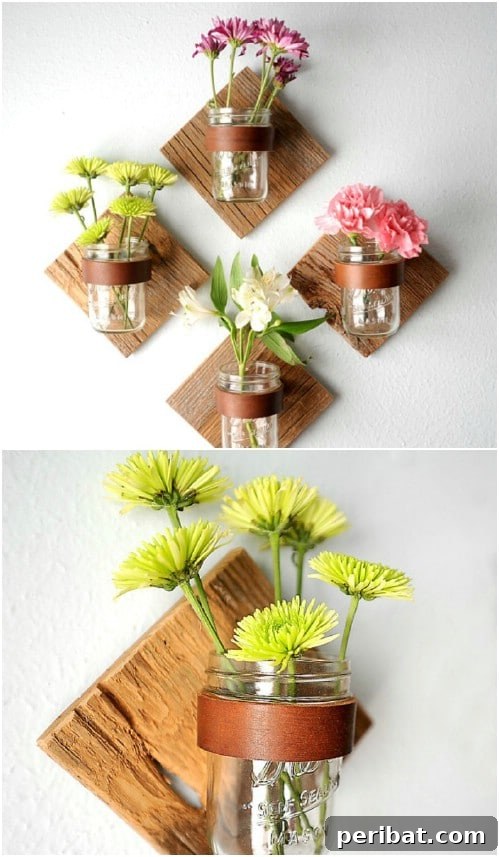 Simple Rustic Mason Jar Sconce