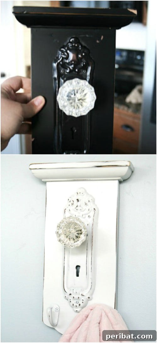 Repurposed Door Knob Towel Hanger