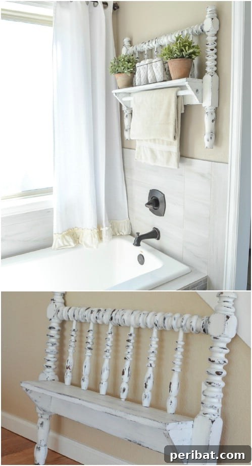 Upcycled Bed Frame Towel Bar