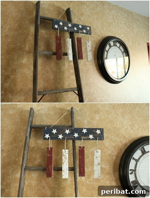 Gorgeous Wooden Old Glory Windchime for Patriotic Charm