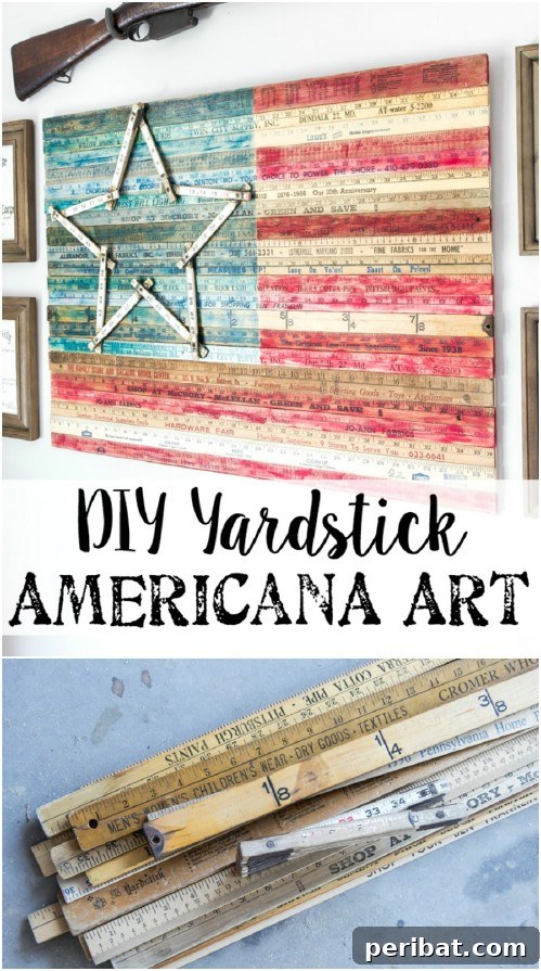 DIY Yardstick American Flag Repurposed Wall Art