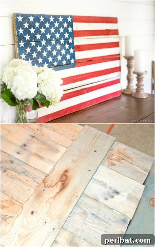 DIY Rustic Pallet American Flag for Outdoor Decor