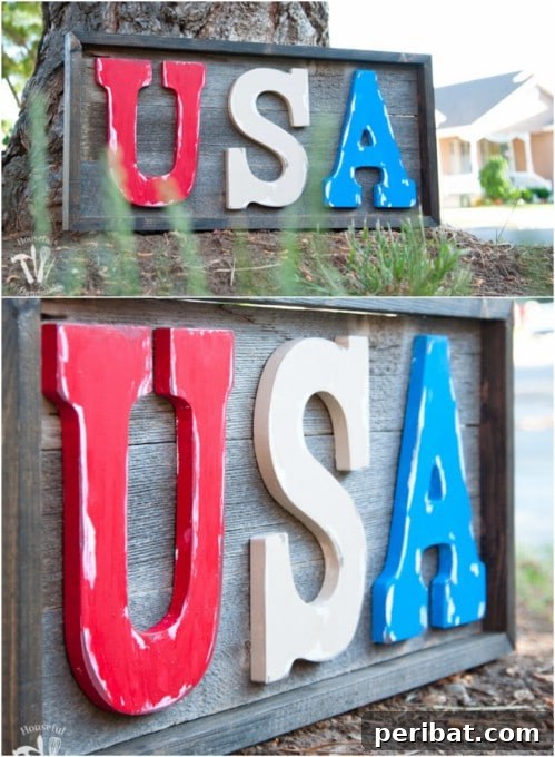 Rustic DIY USA Wooden Sign for Patriotic Display