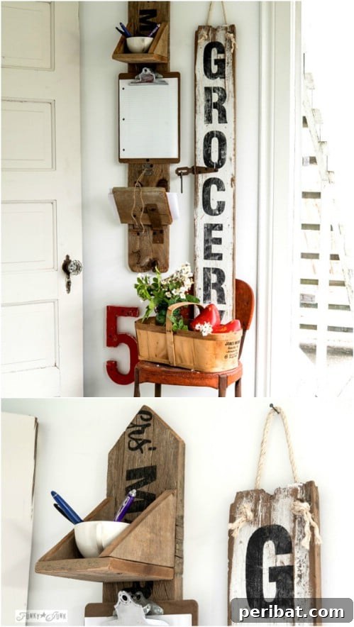 Reclaimed Wood Grocery Message Center
