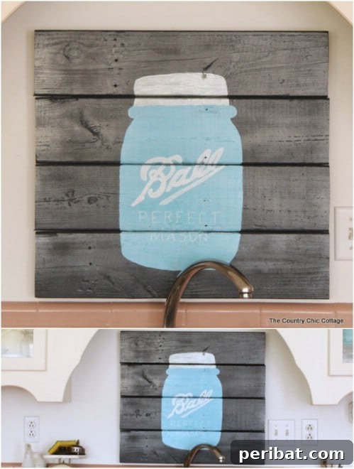 Adorable DIY Mason Jar Pallet Art