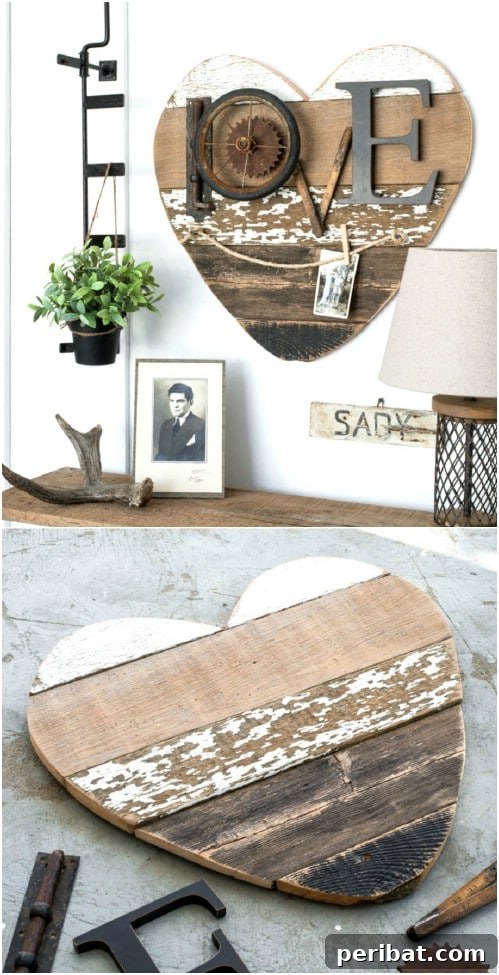 Reclaimed Wood Heart Coffee Cup Holder