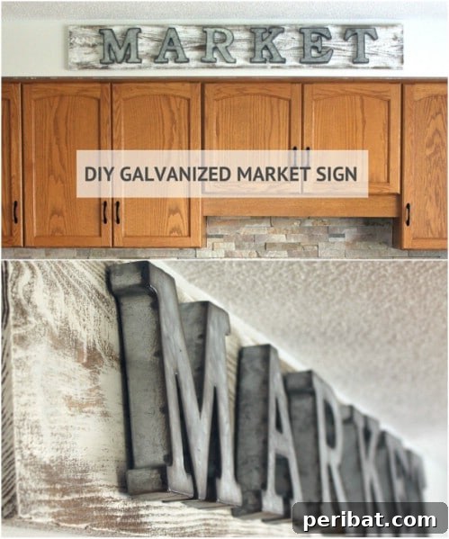 DIY Distressed Galvanized Market Sign