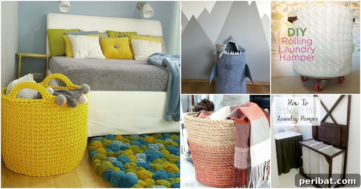 Ingenious DIY Laundry Storage for Effortless Organization 2 Organized laundry room with various DIY laundry hampers and baskets