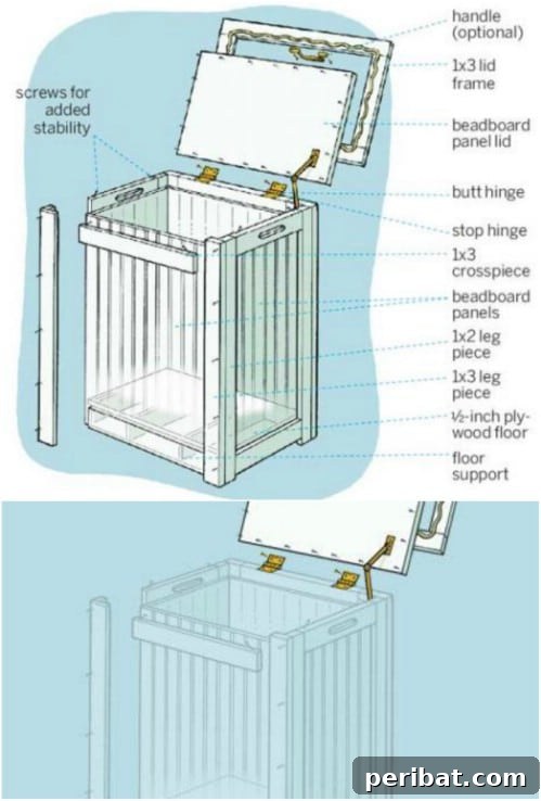 Ingenious DIY Laundry Storage for Effortless Organization 12 DIY Wooden Laundry Hamper with a lid