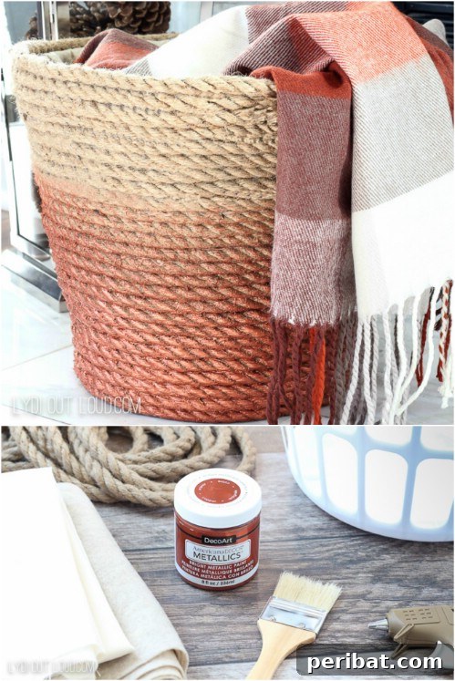 Ingenious DIY Laundry Storage for Effortless Organization 6 DIY Woven Rope Laundry Basket with a rustic touch