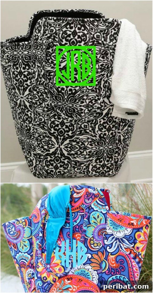 Ingenious DIY Laundry Storage for Effortless Organization 8 Hand-Sewn Monogrammed Laundry Hamper for a personalized touch