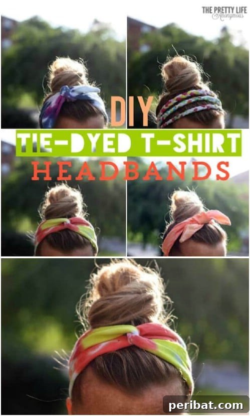 Tie Dye Upcycled T-Shirt Headbands - Colorful Summer DIY
