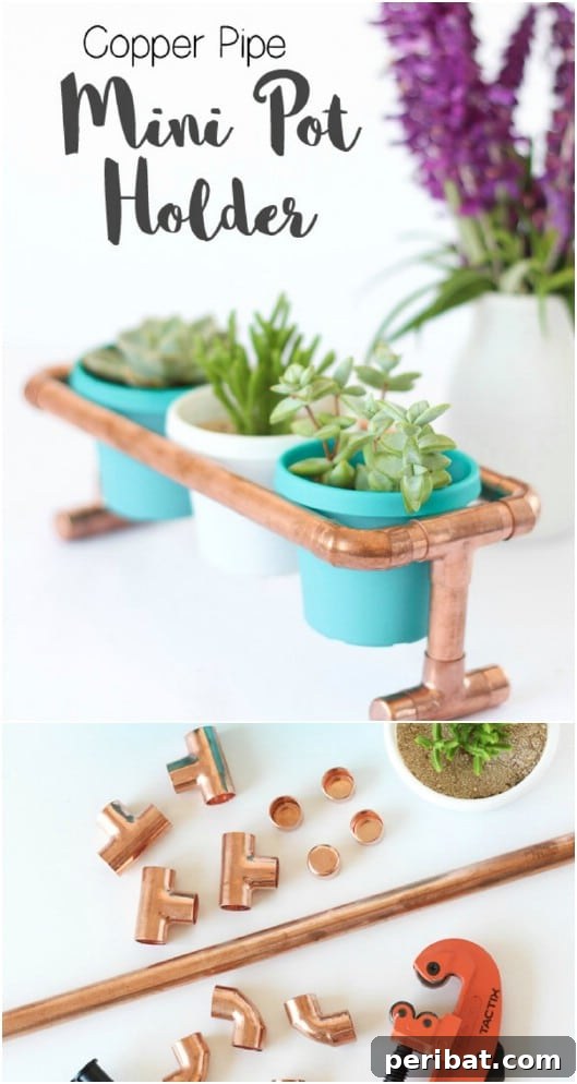Elevate Your Patio with 10 Easy DIY Plant Stands 5 DIY Copper Pipe Mini Pot Stand