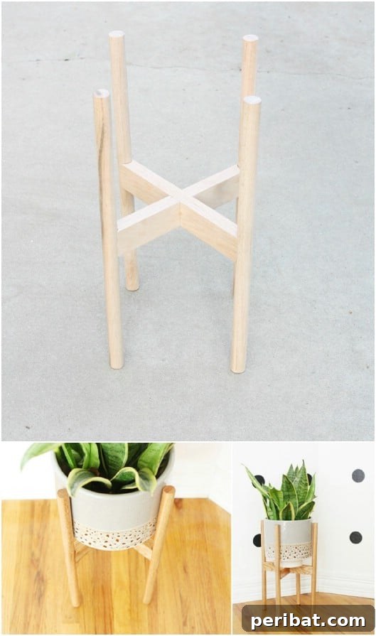 Elevate Your Patio with 10 Easy DIY Plant Stands 9 Super Easy Wooden Plant Stand