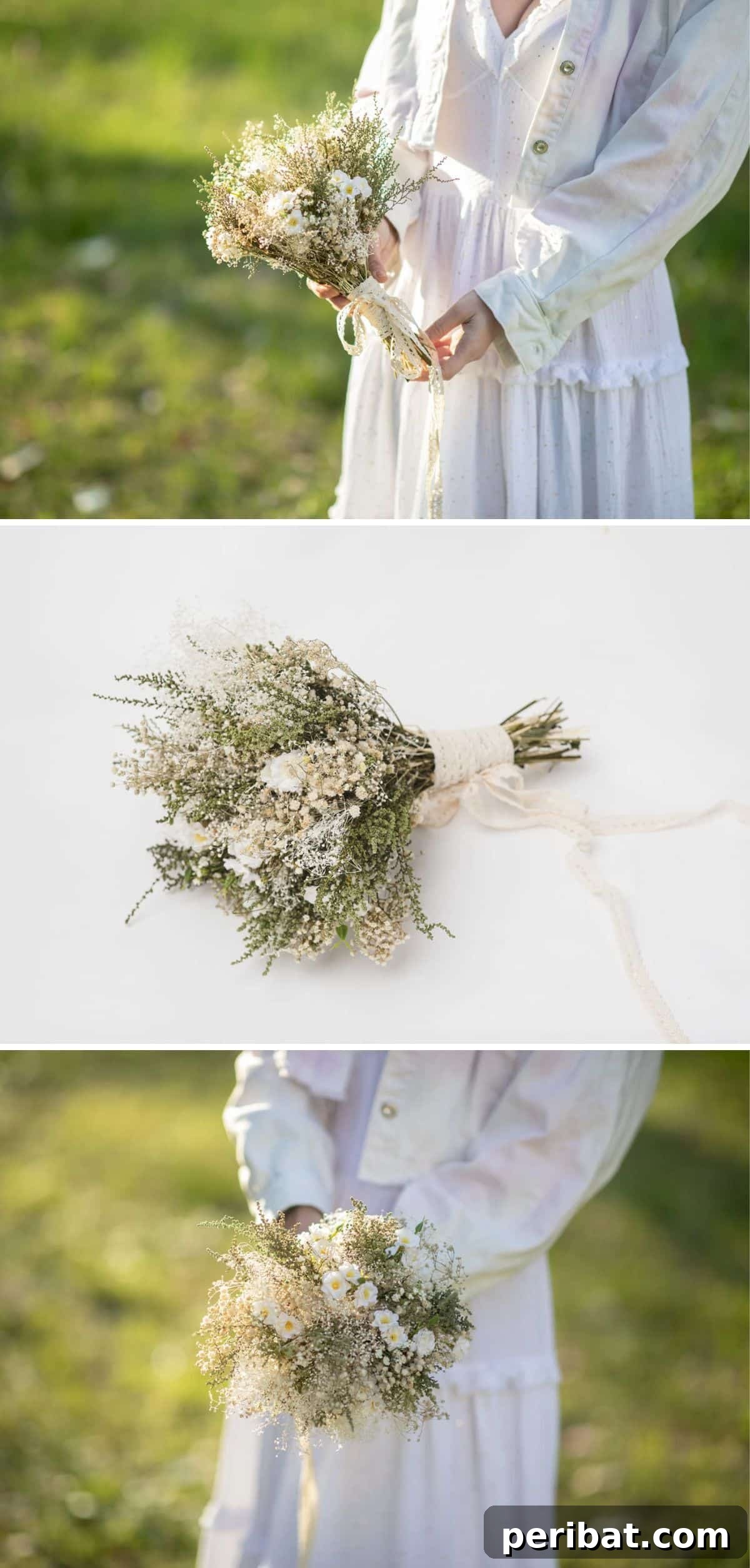 Personalized Petals: 12 DIY Bouquets as Distinctive as You Are 3 Simple Rustic Baby’s Breath Wedding Bouquet