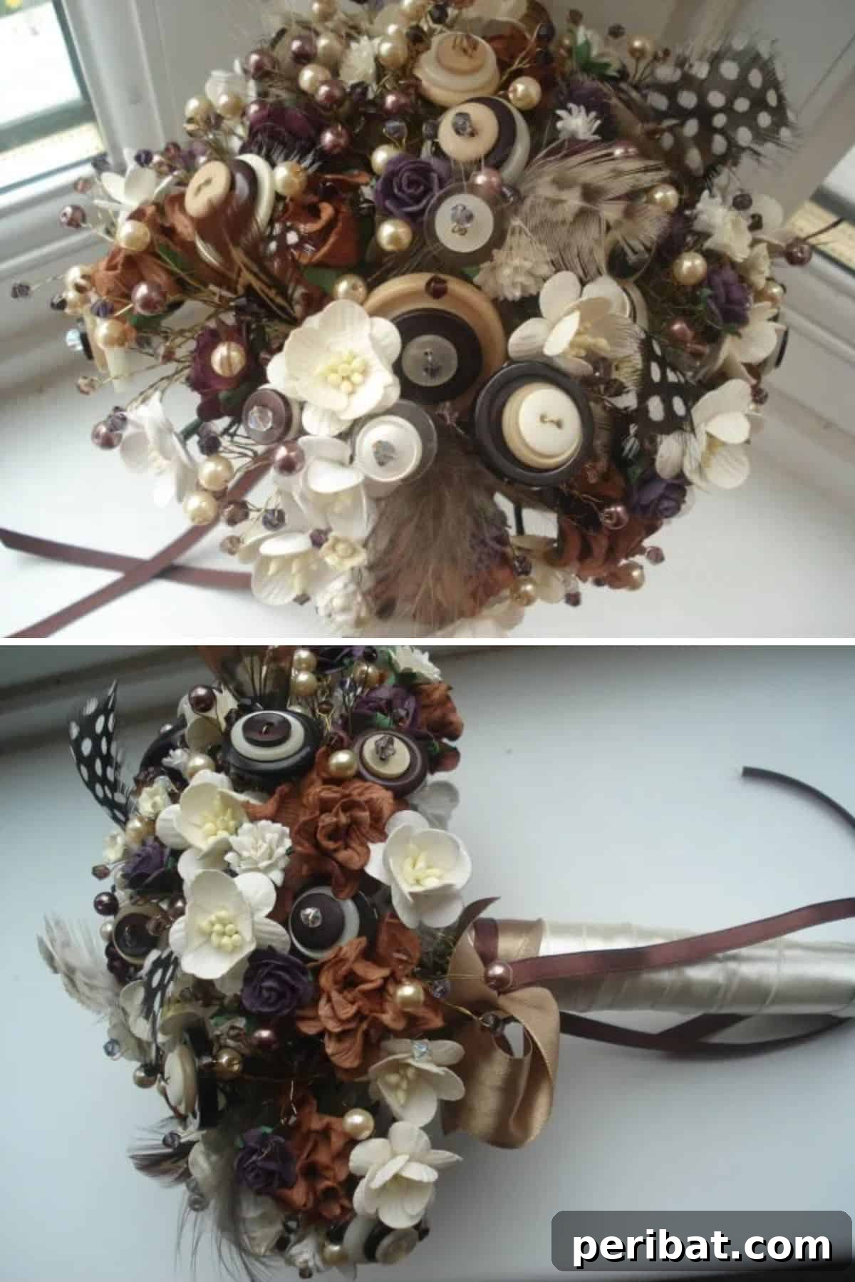 Personalized Petals: 12 DIY Bouquets as Distinctive as You Are 6 DIY Vintage-Inspired Buttons And Beads Wedding Bouquet