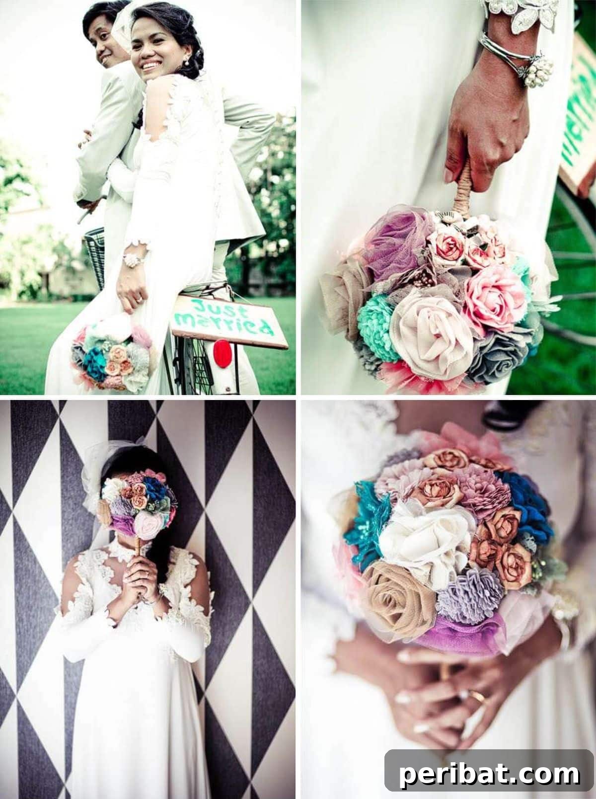 Personalized Petals: 12 DIY Bouquets as Distinctive as You Are 9 Gorgeous DIY Fabric Flower Wedding Bouquet