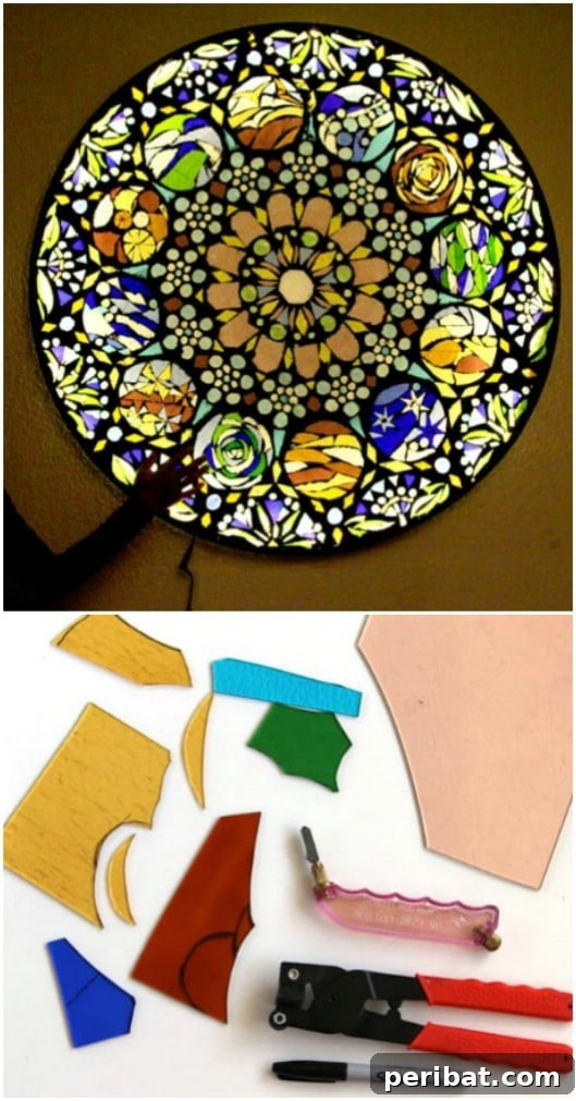 Handcrafted stained glass mosaic porch light for outdoor ambiance
