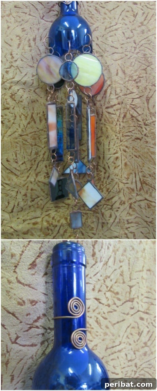 Handcrafted stained glass windchimes for porch or garden