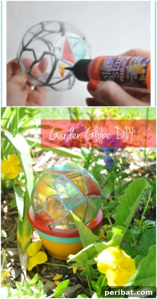 Handcrafted stained glass garden globes for outdoor decoration