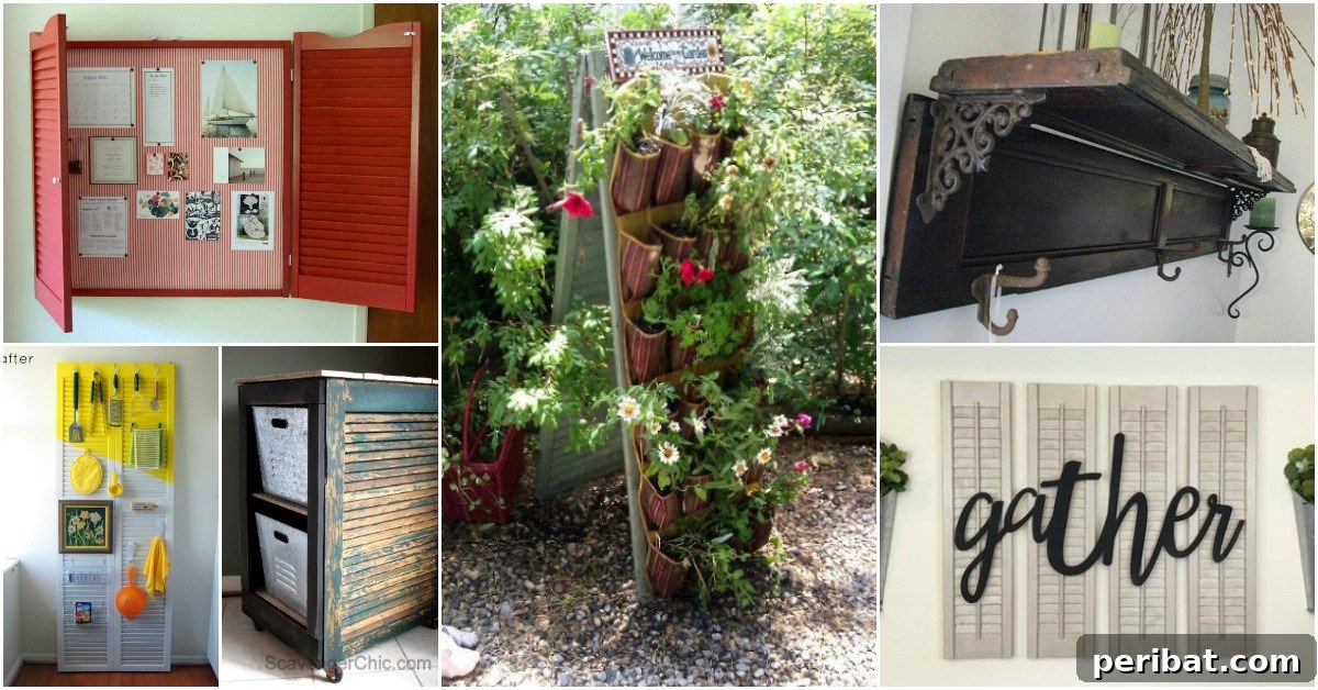 Unlock Rustic Charm: Shutter Repurposing Ideas for Your Home 2 Repurposed shutters transformed into unique home decor