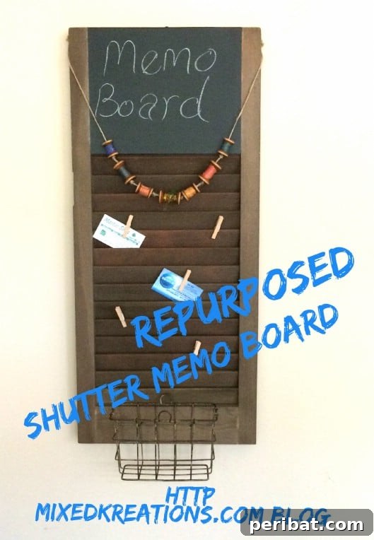 Unlock Rustic Charm: Shutter Repurposing Ideas for Your Home 11 Repurposed Shutter Message Board for family organization