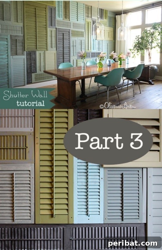 Unlock Rustic Charm: Shutter Repurposing Ideas for Your Home 16 Amazingly Creative DIY Shutter Wall with mixed sizes and colors