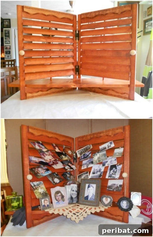 Unlock Rustic Charm: Shutter Repurposing Ideas for Your Home 8 Gorgeous Repurposed Shutter Photo Display for rustic homes