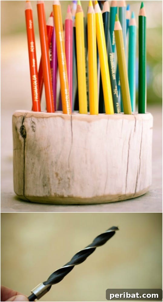 Upcycle Branch Colored Pencil Holder