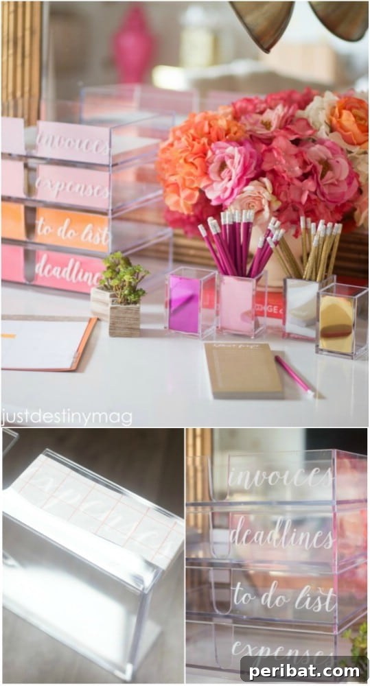 DIY Kate Spade Inspired Acrylic Desk Accessories