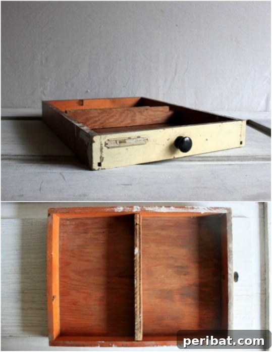 Repurposed Dresser Drawer Desk Organizer
