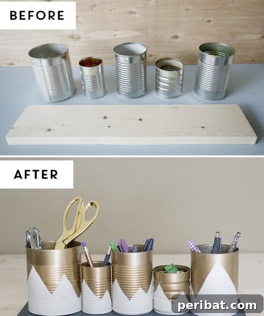 Upcycled Tin Can Organizers