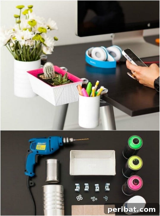 Simple DIY Clip On Desk Organizers