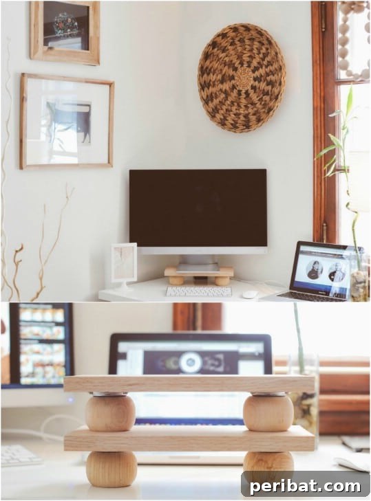 Wooden DIY Modern Monitor Stand