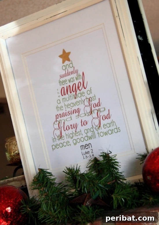 The Essential 50 Plus Creative Christmas Printables Pack 12 Christmas Scripture Word Tree printable, conveying the true meaning of Christmas through scripture.
